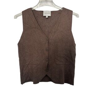 Pink Rose Tan Knit Vest